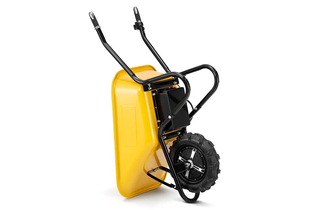 Elektrische kruiwagen - 100L - tot 180 kg - 500 W - geel zwart