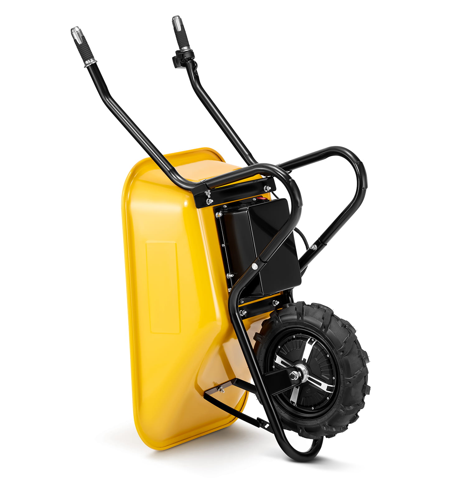 Elektrische kruiwagen - 100L - tot 180 kg - 500 W - geel zwart