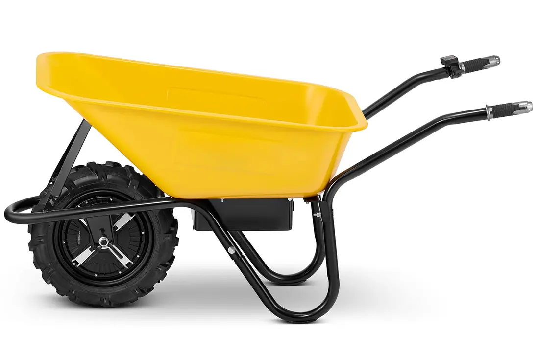 Elektrische kruiwagen - 100L - tot 180 kg - 500 W - geel zwart