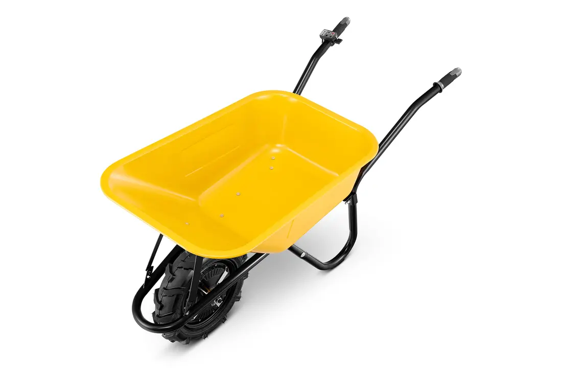 Elektrische kruiwagen - 100L - tot 180 kg - 500 W - geel zwart