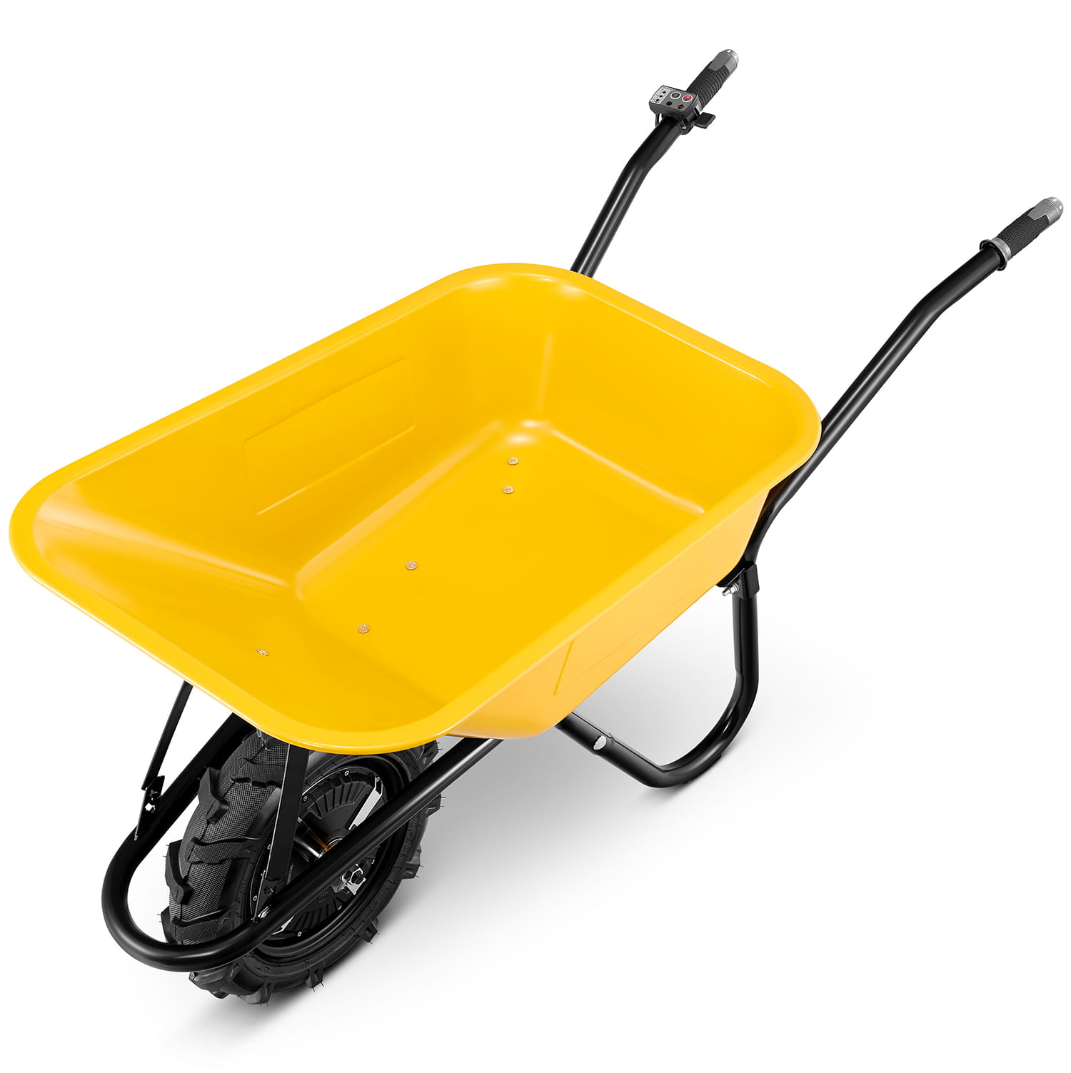 Elektrische kruiwagen - 100L - tot 180 kg - 500 W - geel zwart