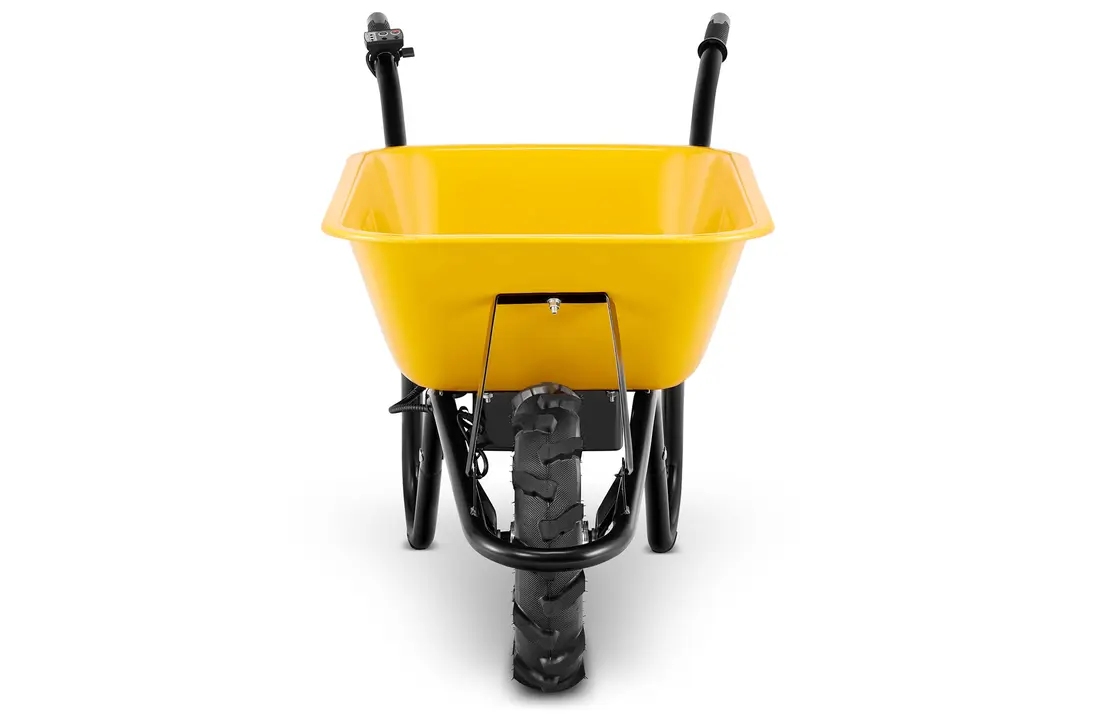 Elektrische kruiwagen - 100L - tot 180 kg - 500 W - geel zwart