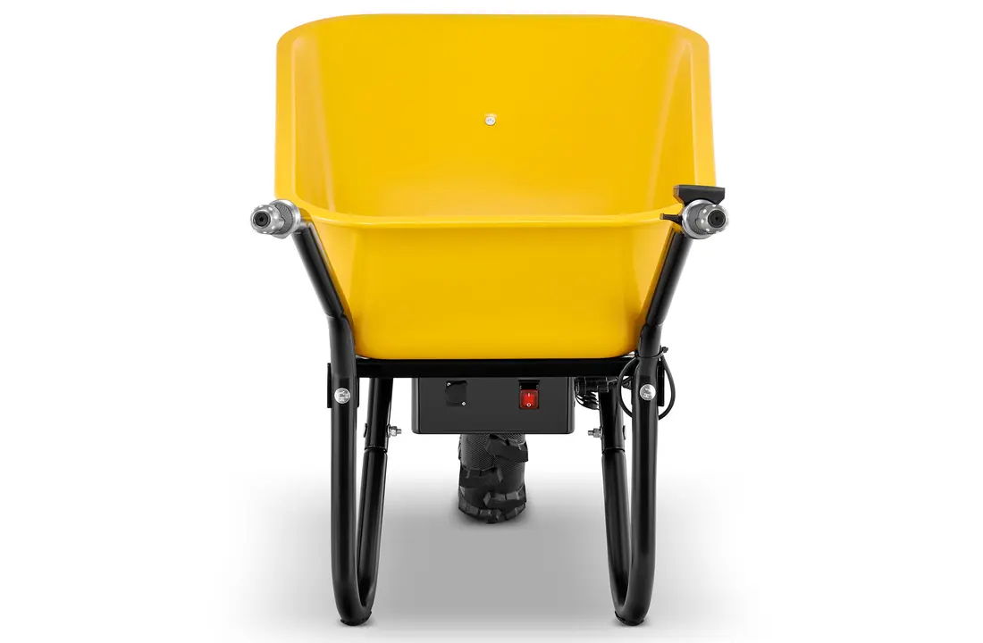 Elektrische kruiwagen - 100L - tot 180 kg - 500 W - geel zwart
