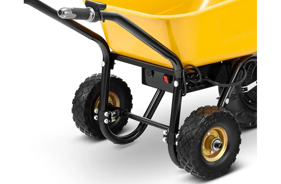 Elektrische kruiwagen - 100L - tot 180 kg - 500 W - geel zwart