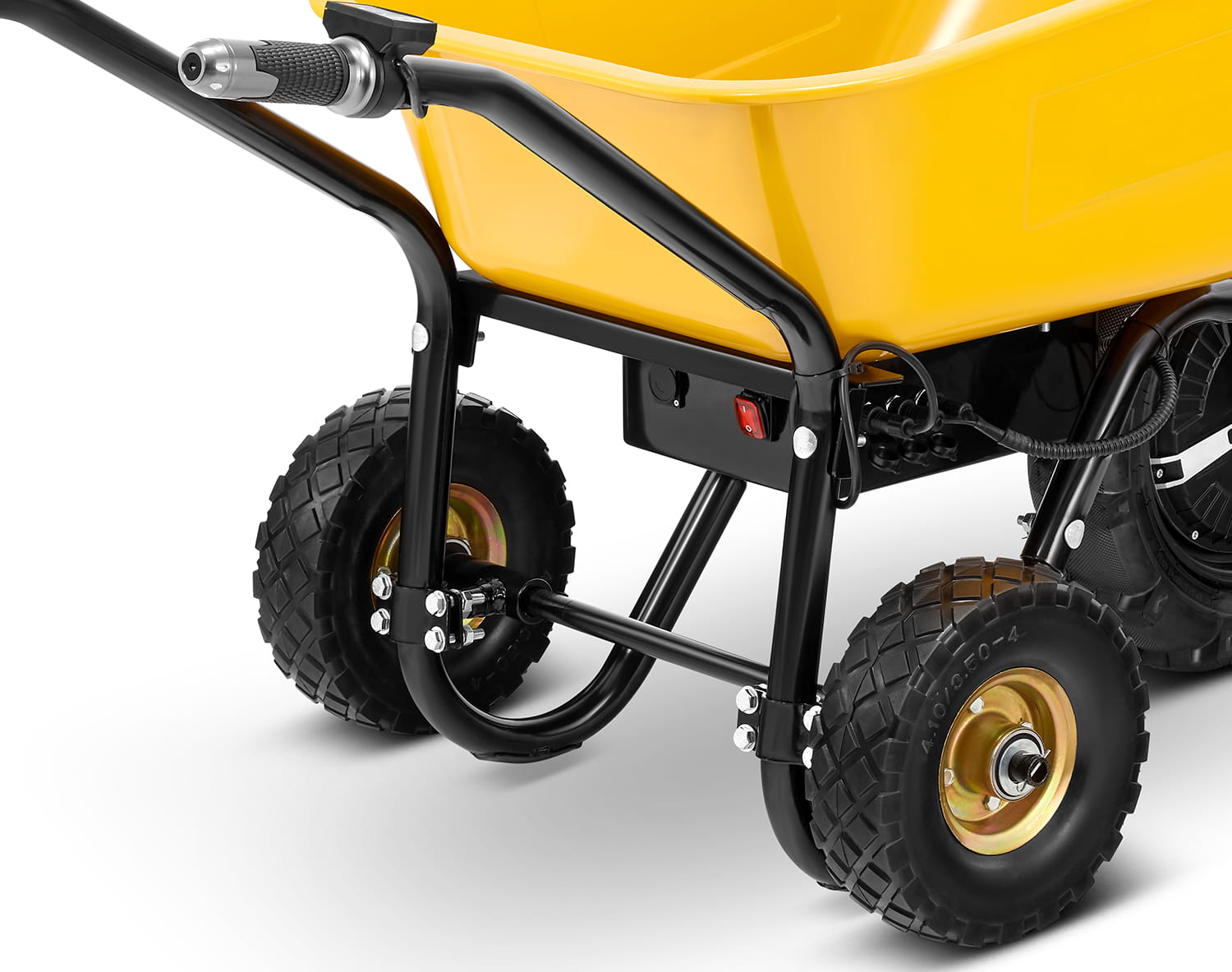 Elektrische kruiwagen - 100L - tot 180 kg - 500 W - geel zwart