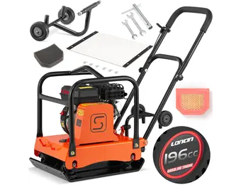 Trilplaat - viertakt benzinemotor - 20 kN, 6,5 PK - 55×42 cm