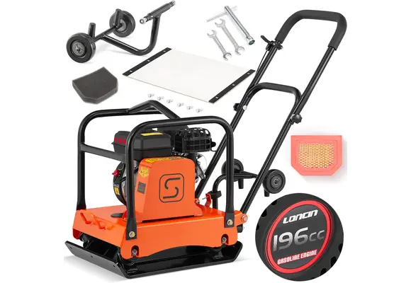 Trilplaat - viertakt benzinemotor - 20 kN, 6,5 PK - 55×42 cm