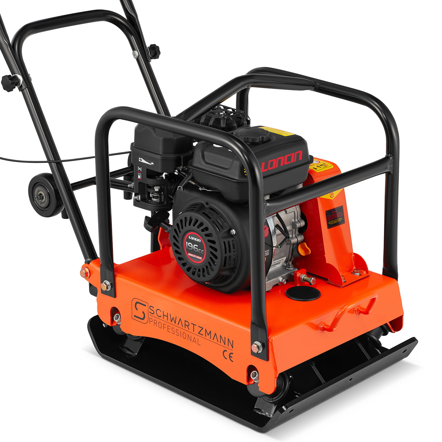 Trilplaat - viertakt benzinemotor - 20 kN, 6,5 PK - 55×42 cm