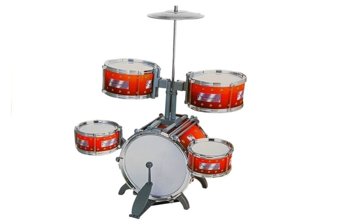 Speelgoed drumset - Jazz drum 5-delig met zitje en drumstokjes