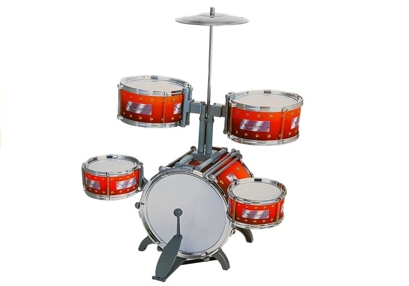 Speelgoed drumset - Jazz drum 5-delig met zitje en drumstokjes