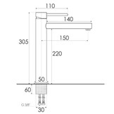 Wastafelkraan - vrijstaand met lange uitloop - matzwart