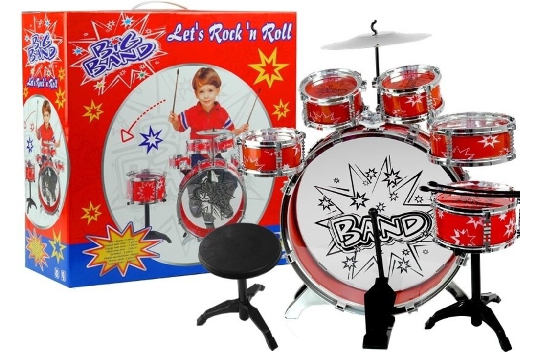 Peuter drumset - 6 Drums - rood