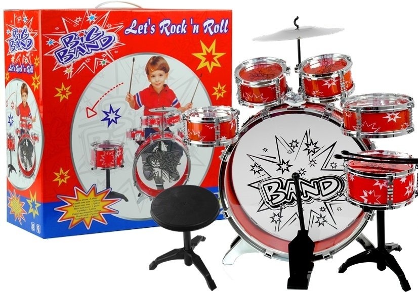 Peuter drumset - 6 Drums - rood