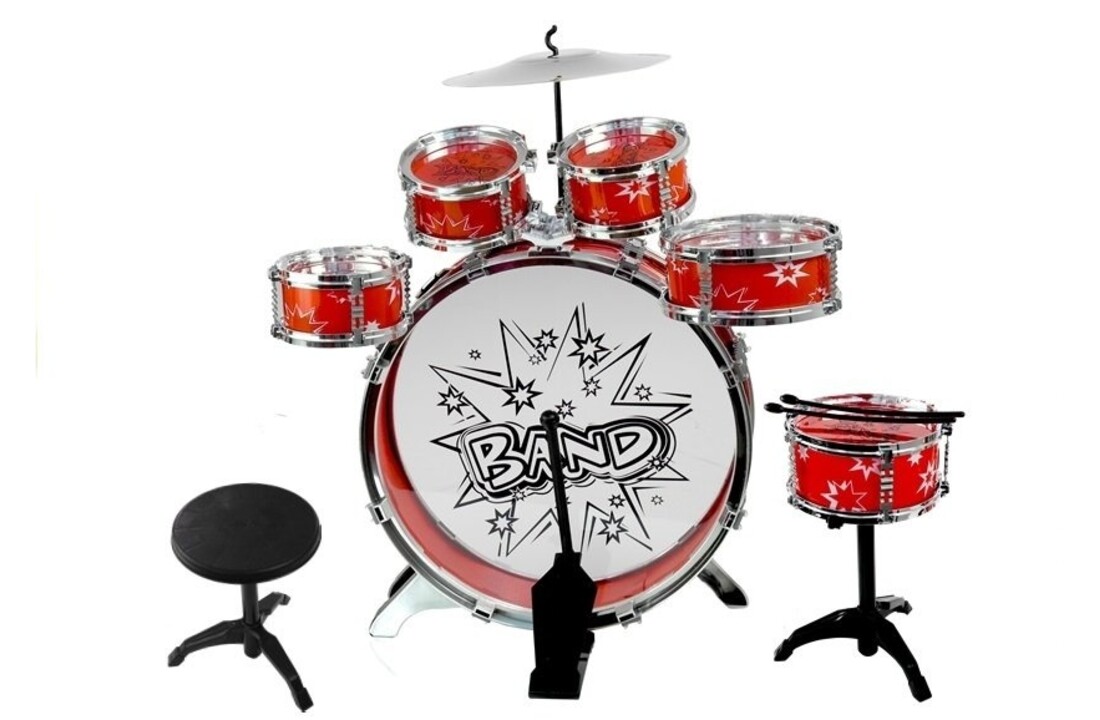 Peuter drumset - 6 Drums - rood