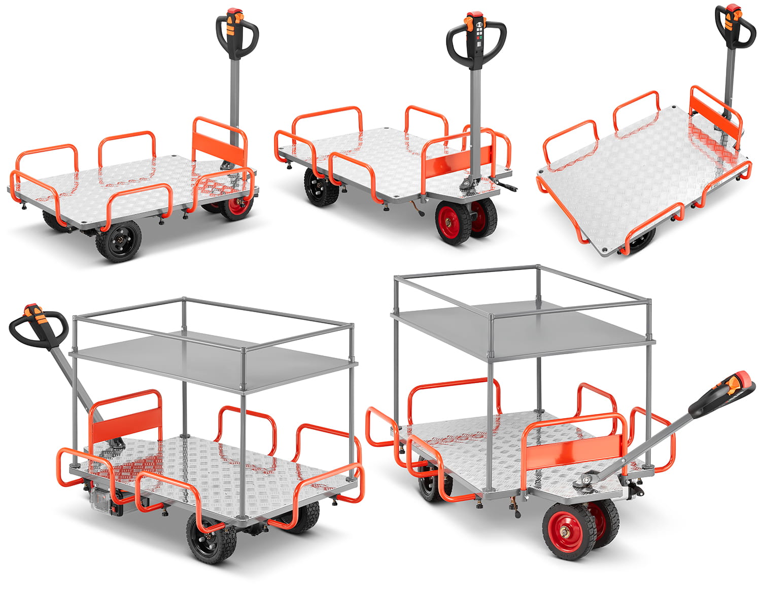 Plateauwagen - elektrisch - 400W - 400 kg draagvermogen - 40 V