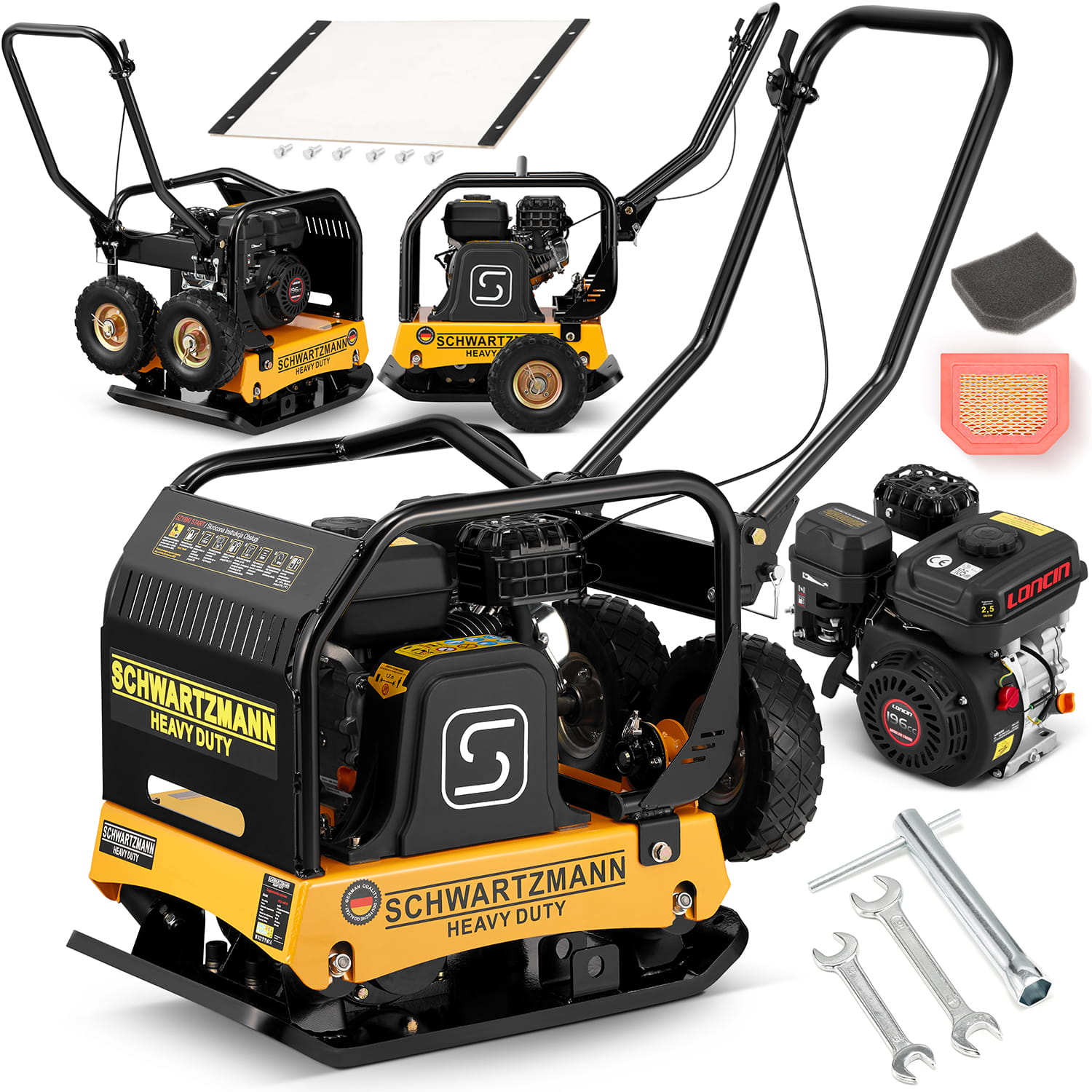 Trilplaat - grondverdichter - 32kN - 120 kg - Loncin 6,5 pk