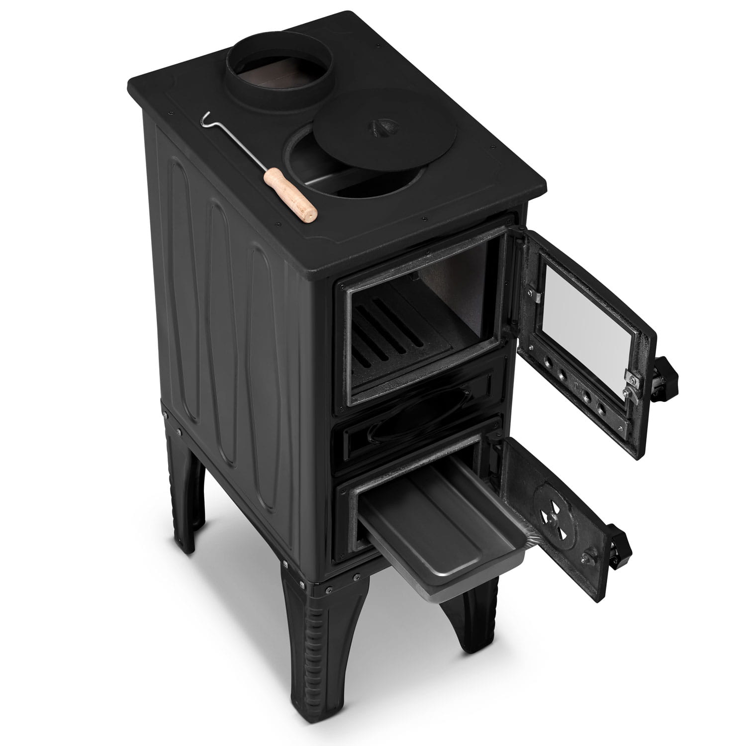 Houtkachel met kookplaat - 9,23 kW - gietijzer - energielabel A