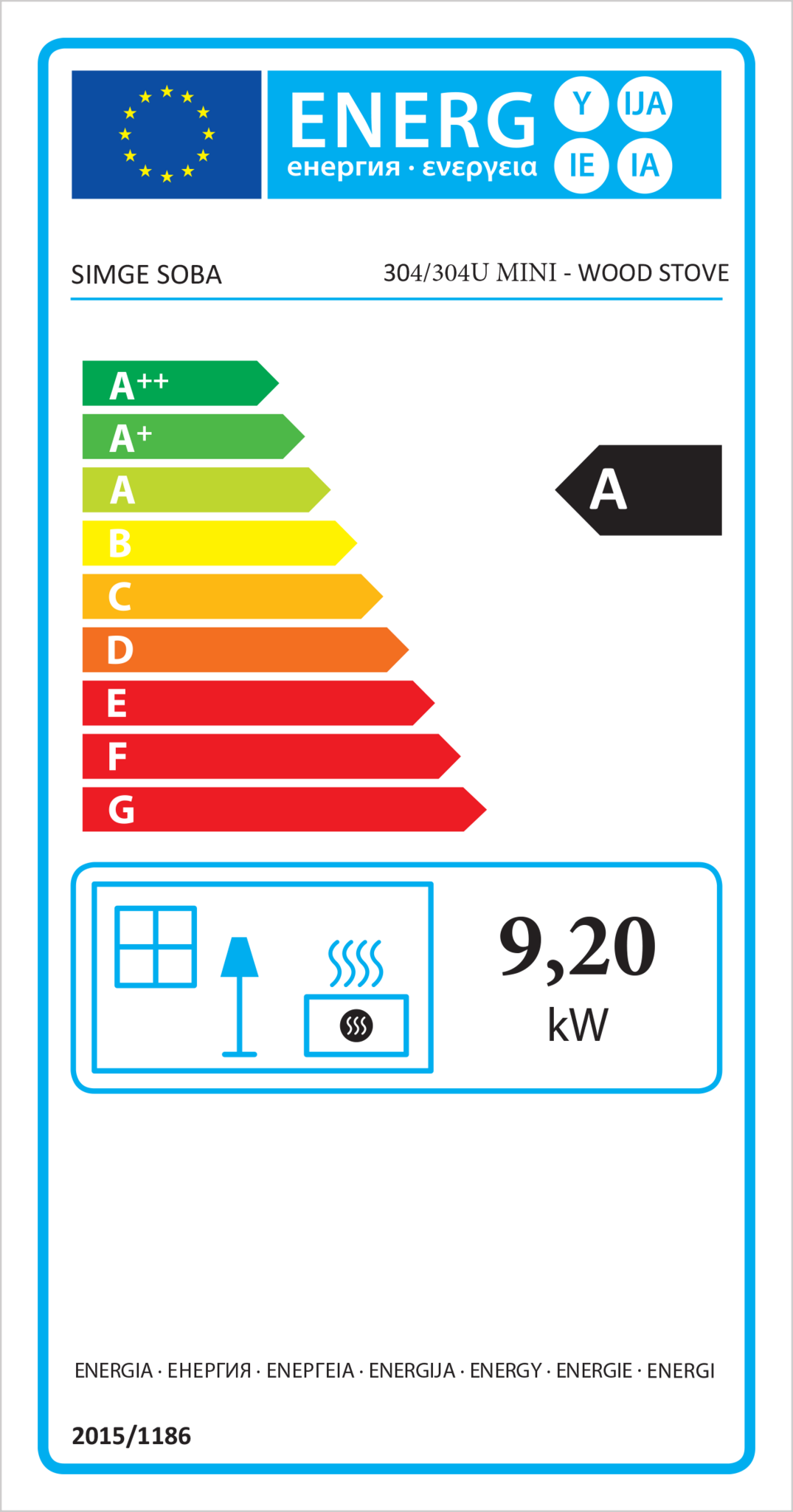 Houtkachel met kookplaat - 9,23 kW - gietijzer - energielabel A