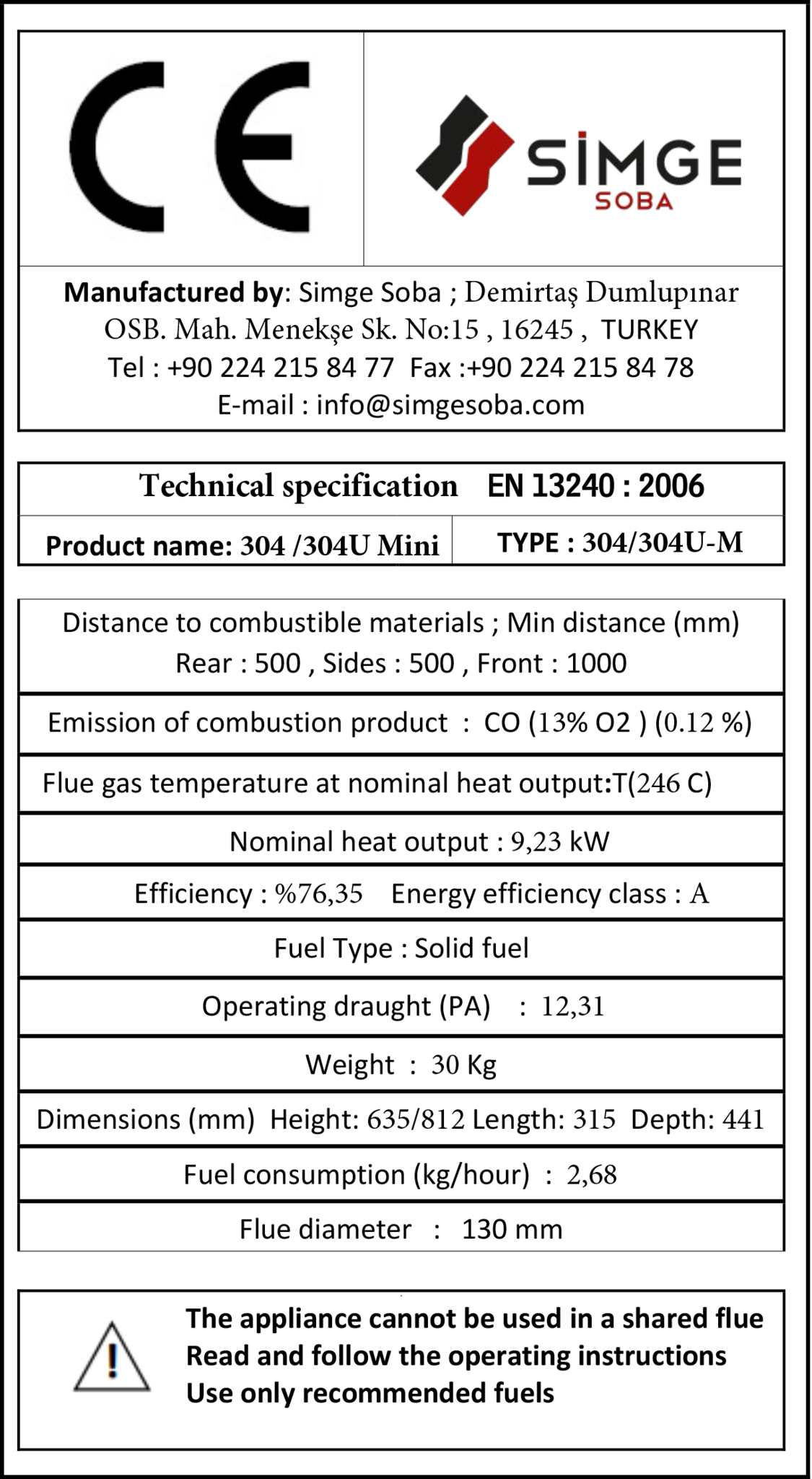 Houtkachel met kookplaat - 9,23 kW - gietijzer - energielabel A