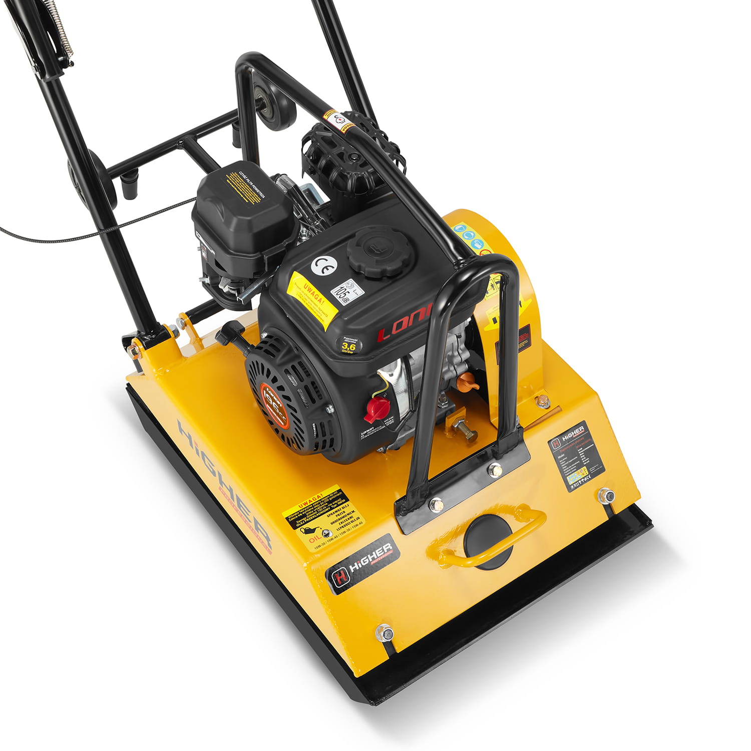 Trilplaat - plaatverdichter met benzinemotor - 26 kN - 100 kg