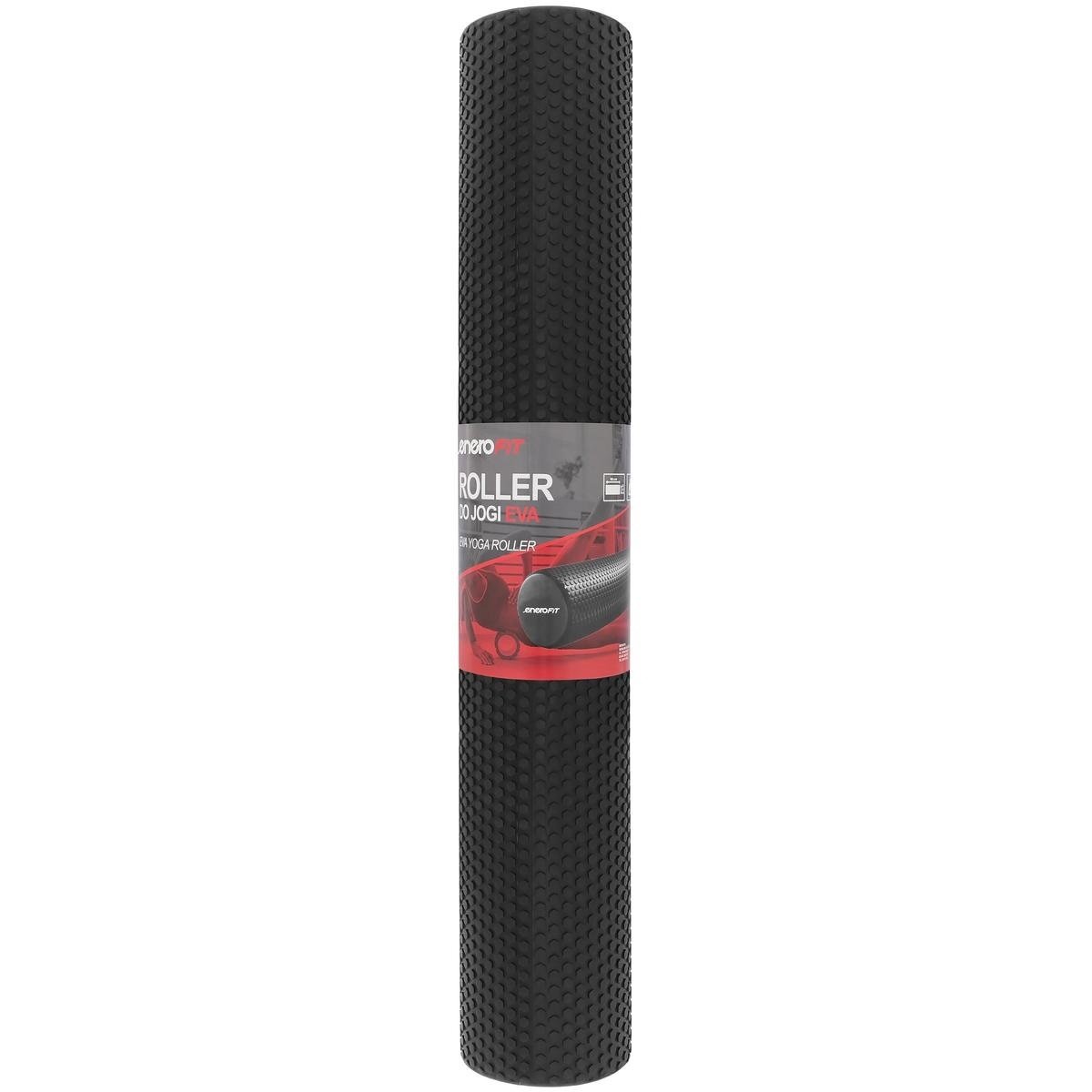 Foam roller - zwart - 90x15 cm - medium-hard