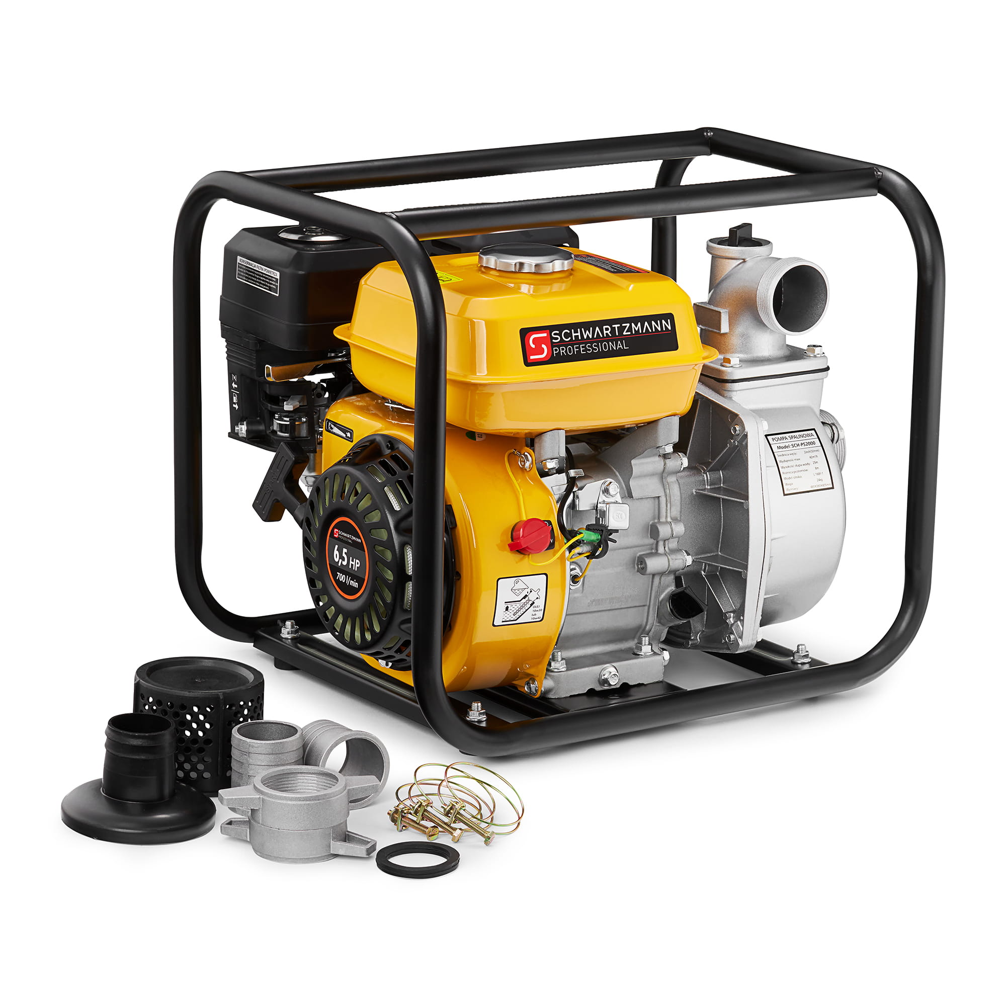 Benzine waterpomp - 2 inch - 42.000 l/u - 6,5 pk motorpomp