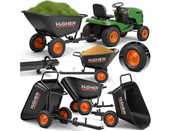 Aanhanger voor zitmaaier - kiepkar - 350L - tot 300 kg