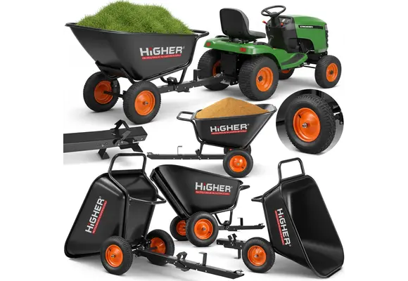 Aanhanger voor zitmaaier - kiepkar - 350L - tot 300 kg