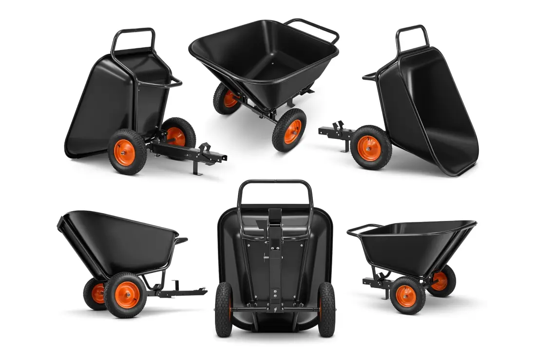 Aanhanger voor zitmaaier - kiepkar - 350L - tot 300 kg