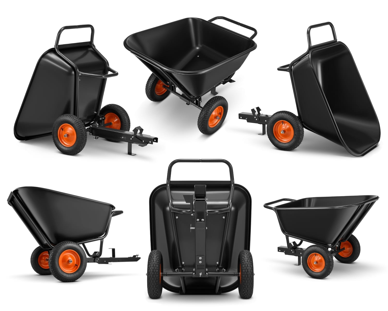 Aanhanger voor zitmaaier - kiepkar - 350L - tot 300 kg