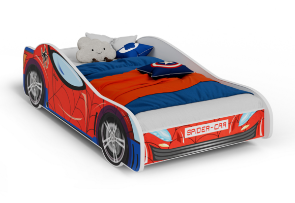 Peuterbed - Spiderman auto bed - 140x70 cm - met matras