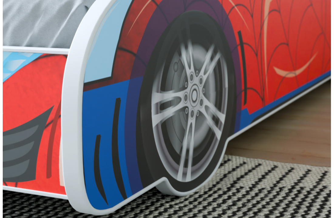 Peuterbed - Spiderman auto bed - 140x70 cm - met matras