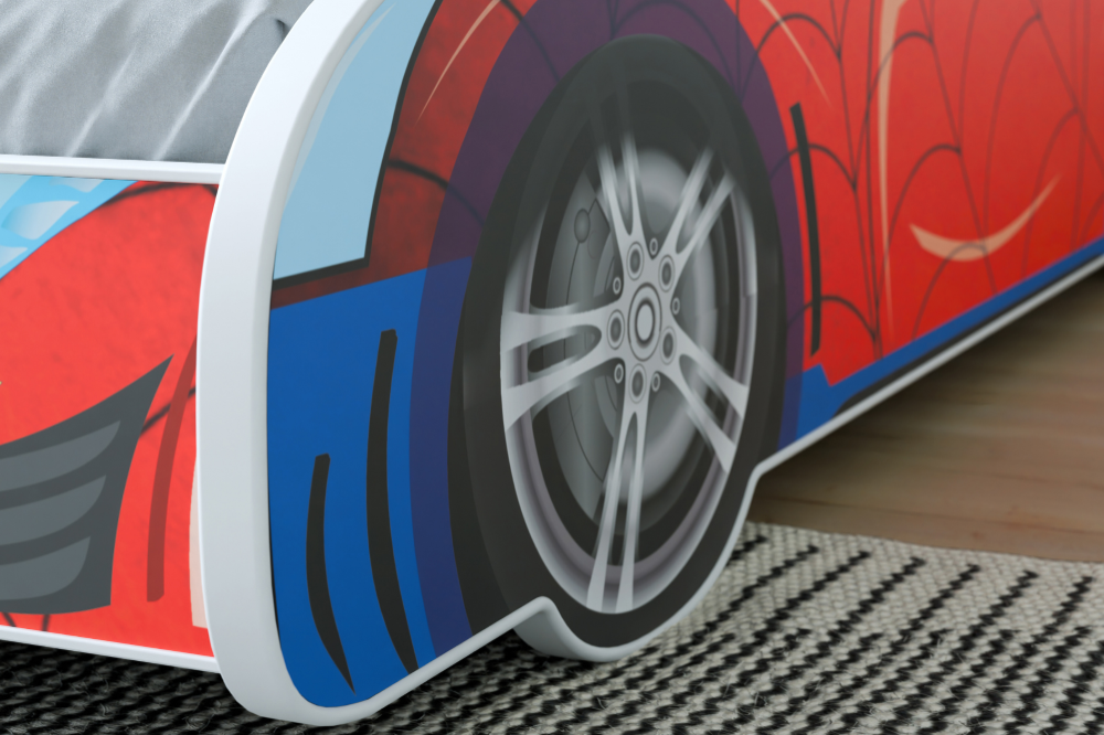 Peuterbed - Spiderman auto bed - 140x70 cm - met matras