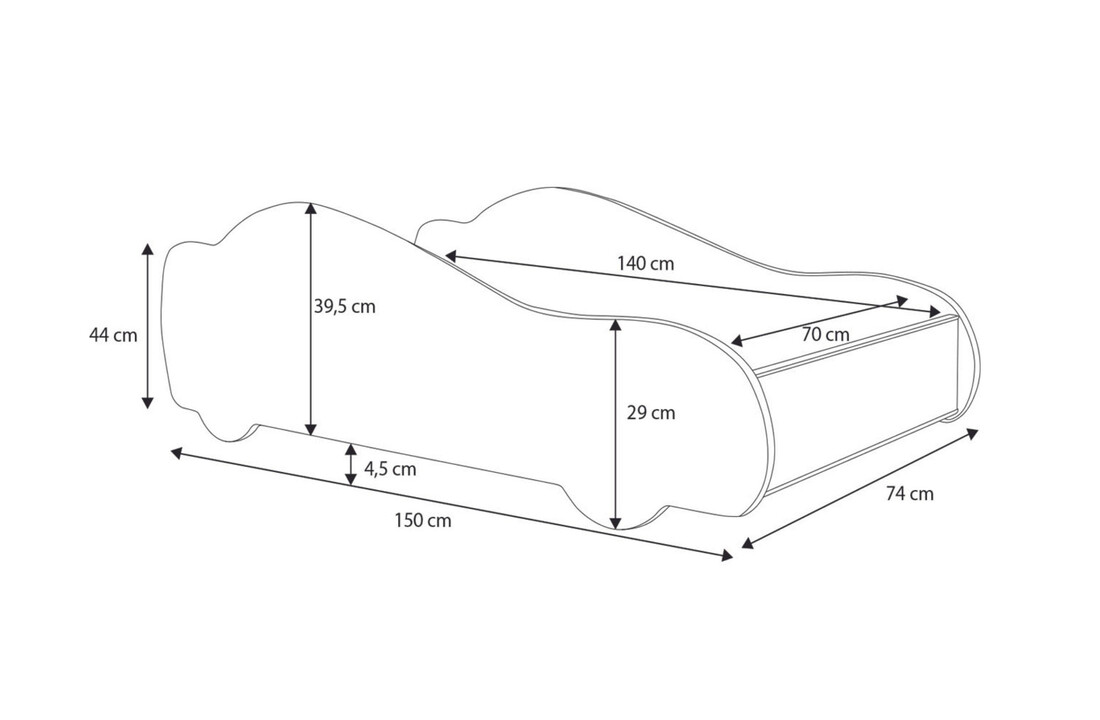 Peuterbed - Spiderman auto bed - 140x70 cm - met matras