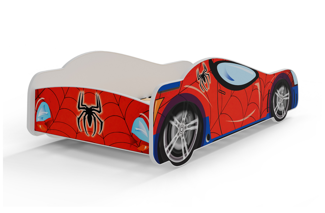Kinderbed - Spiderman auto bed - 160x80 cm - incl. matras