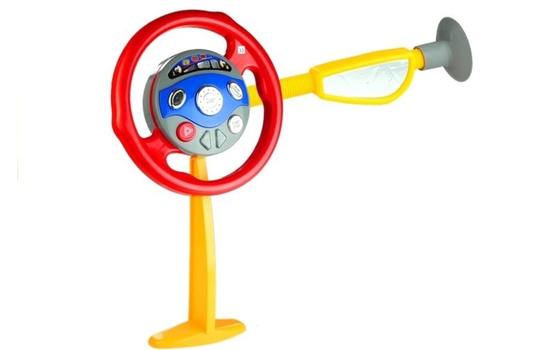 Speelgoed stuurwiel geel & rood - voor in de auto