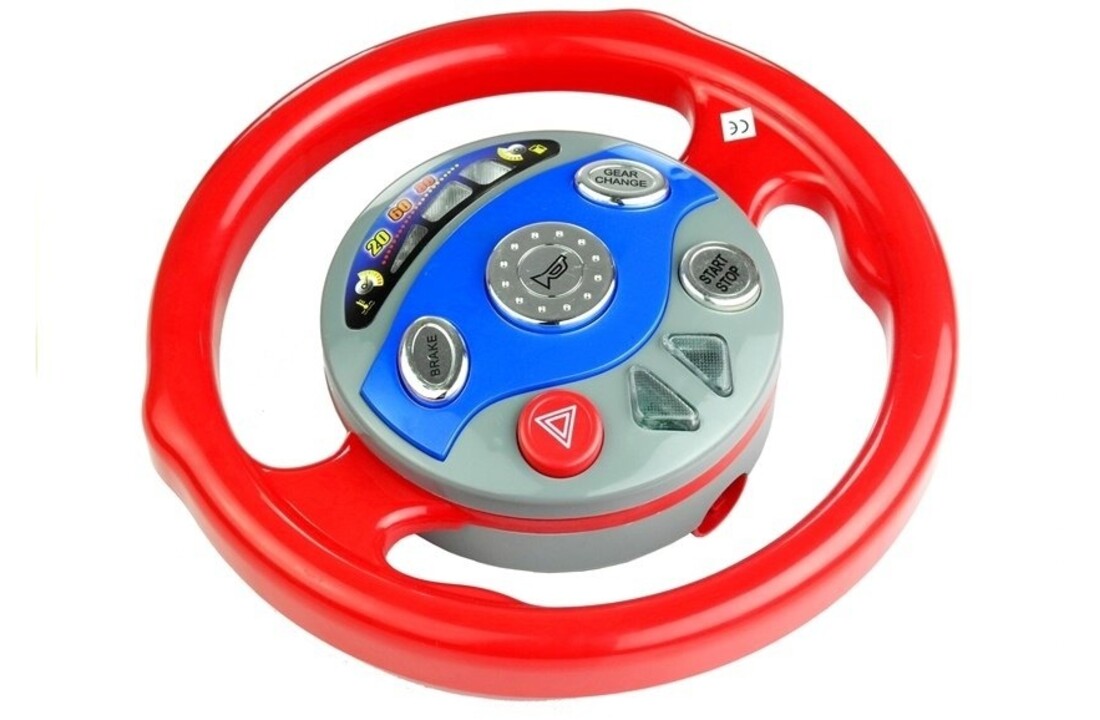 Speelgoed stuurwiel geel & rood - voor in de auto