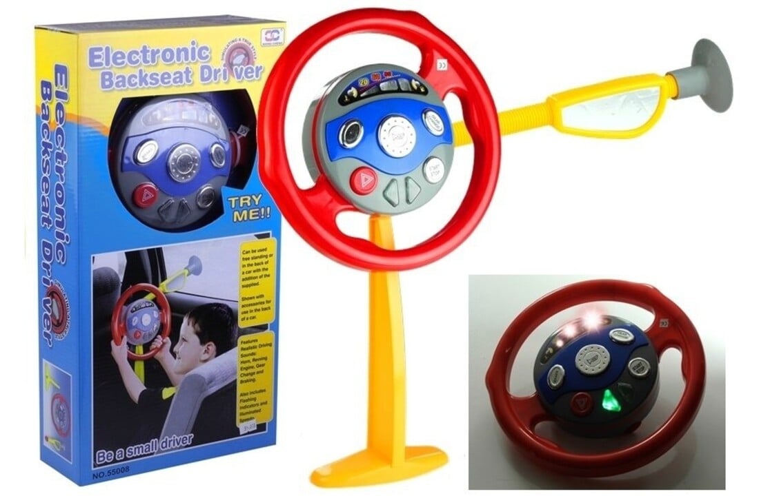 Speelgoed stuurwiel geel & rood - voor in de auto