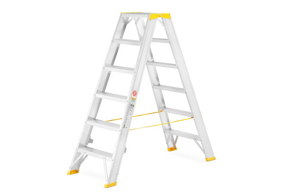 Huishoudtrap - 2x 6 treden - aluminium - werkhoogte 328 cm