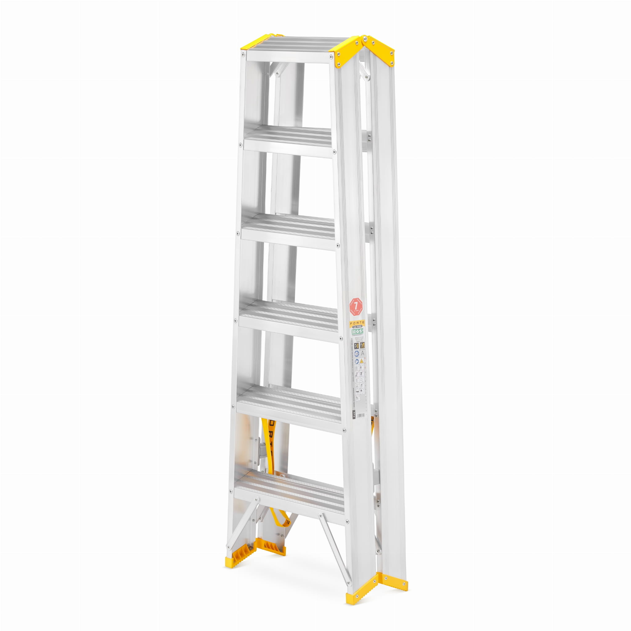 Huishoudtrap - 2x 6 treden - aluminium - werkhoogte 328 cm