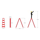 Dubbelzijdige montageladder ALOSS 9406 - Werkhoogte 3,28m