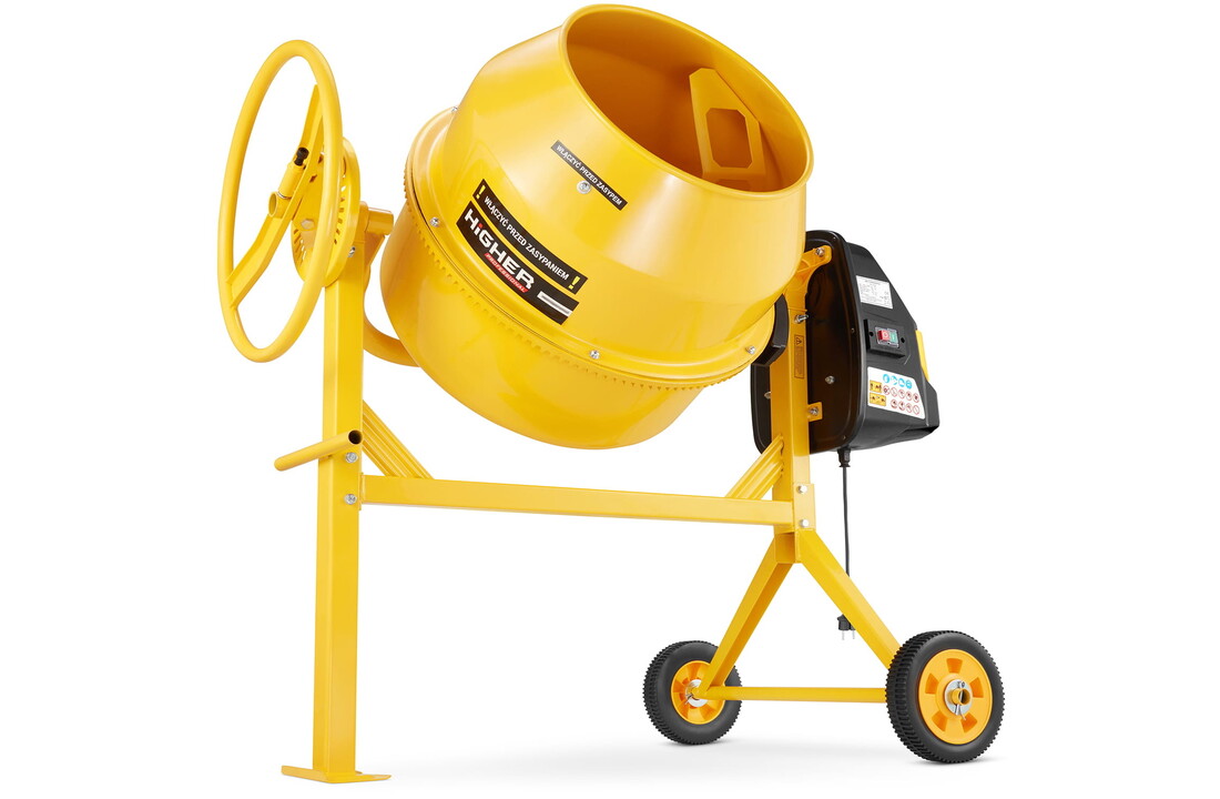 Betonmolen - betonmixer - 120L - 650W - HIGHER - geel