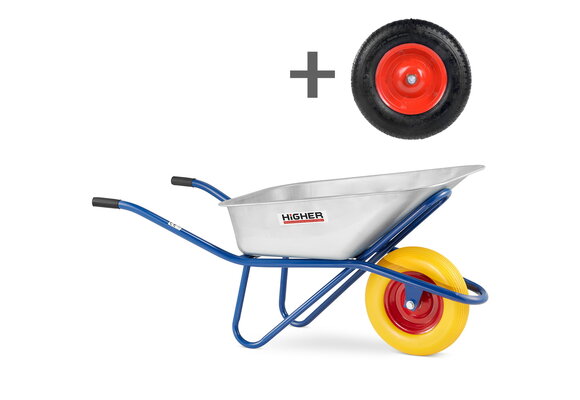 Kruiwagen 130 liter - Schuimrubberen wiel - tot 210 kg