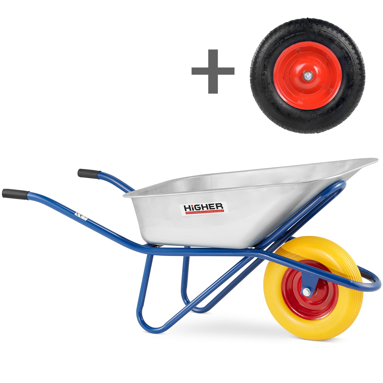 Kruiwagen 130L - met schuimwiel en wielbescherming - tot 210 kg