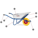 Kruiwagen 130L - met schuimwiel en wielbescherming - tot 210 kg