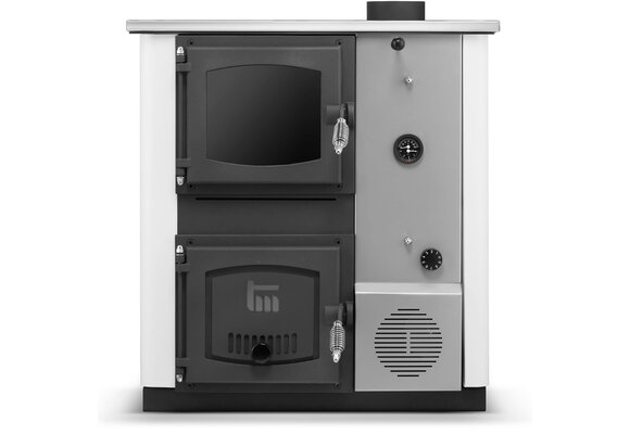 CV houtkachel - 12 kW - met watermantel - TEMY Plus - wit