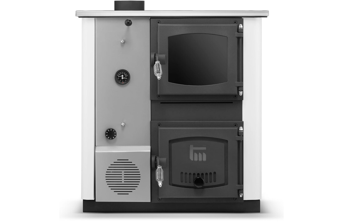 CV-Kachel TEMY PLUS 12kW Wit Watermantel - Verwarmen & Koken