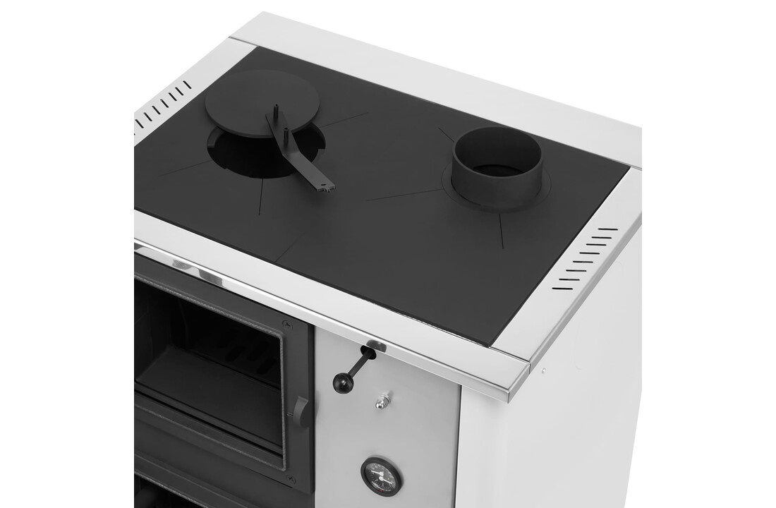 CV-Kachel TEMY PLUS 12kW Wit Watermantel - Verwarmen & Koken