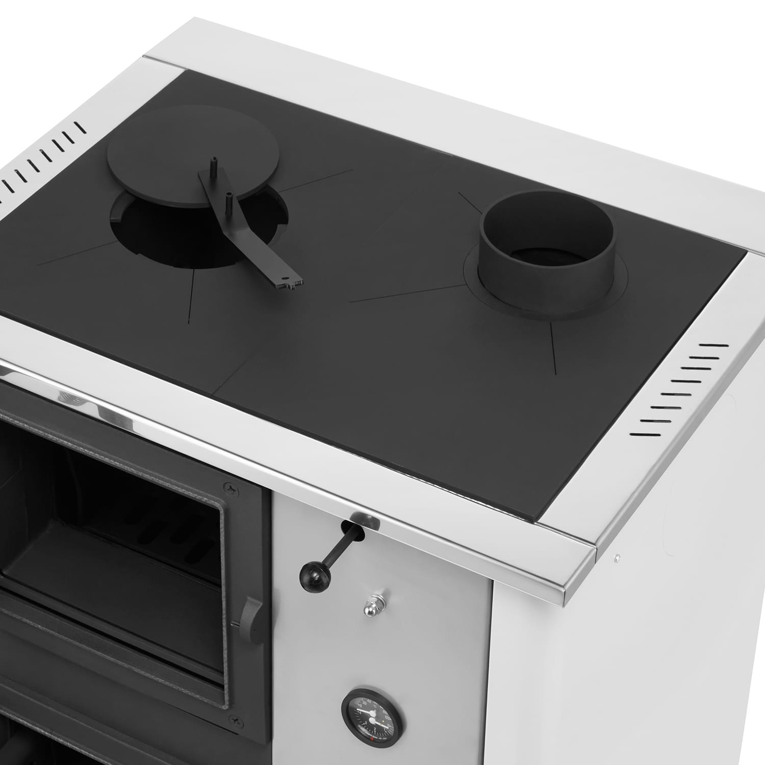 CV houtkachel - 12 kW - met watermantel - TEMY Plus - wit