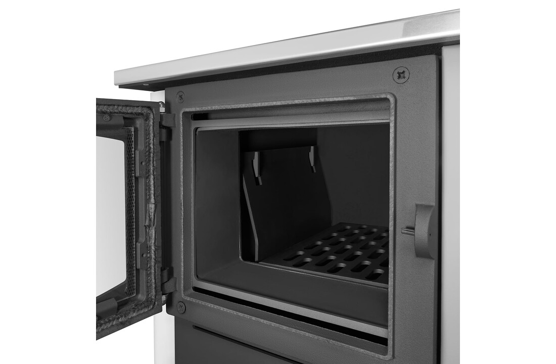 CV-Kachel TEMY PLUS 12kW Wit Watermantel - Verwarmen & Koken